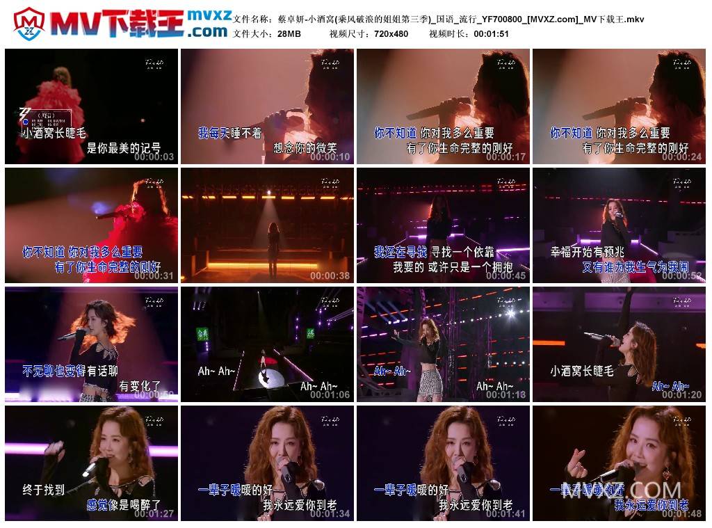 蔡卓妍-小酒窝(乘风破浪的姐姐第三季)_国语_流行_YF700800